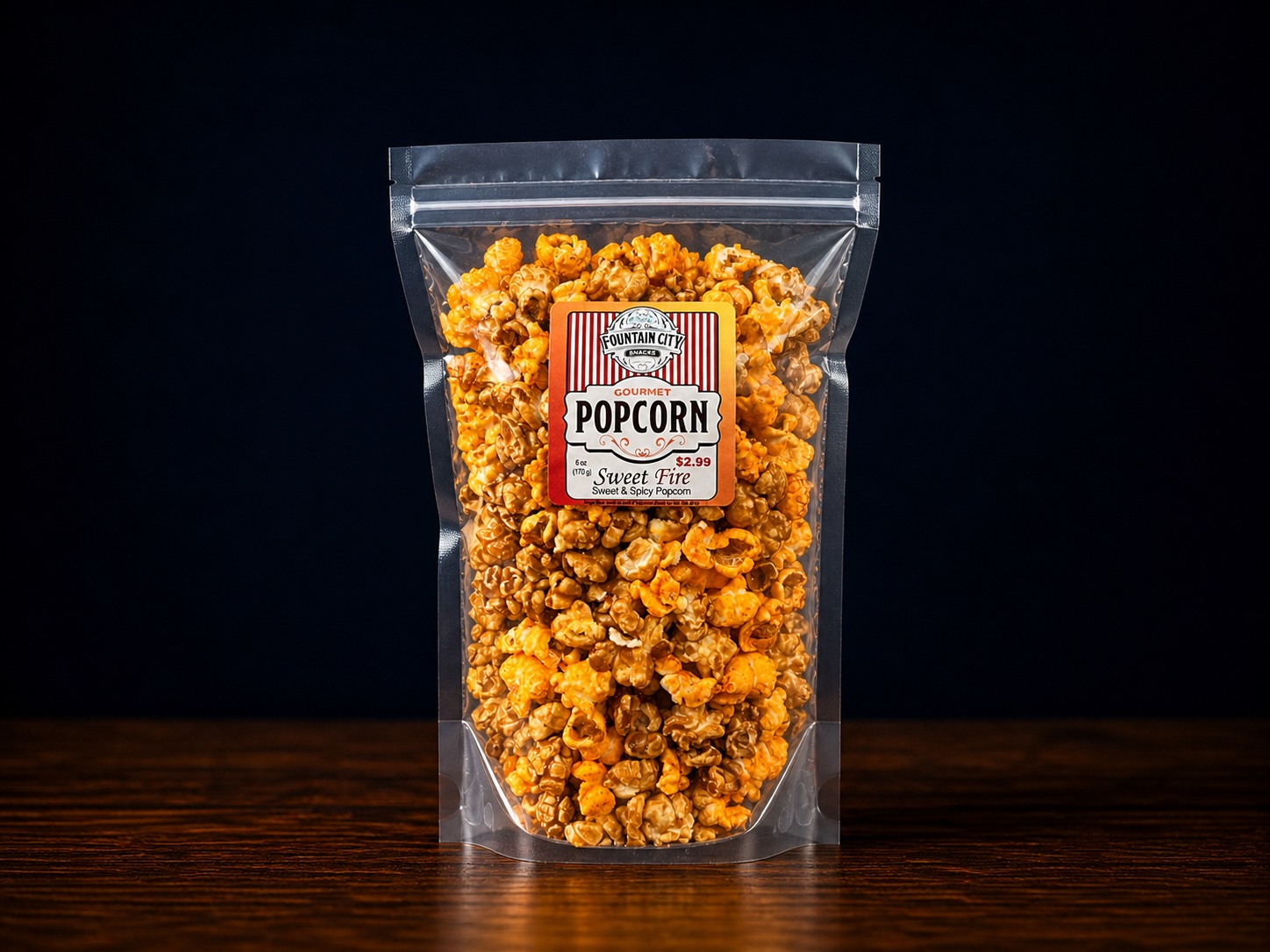 Fountain City Snacks Sweet Fire popcorn bag